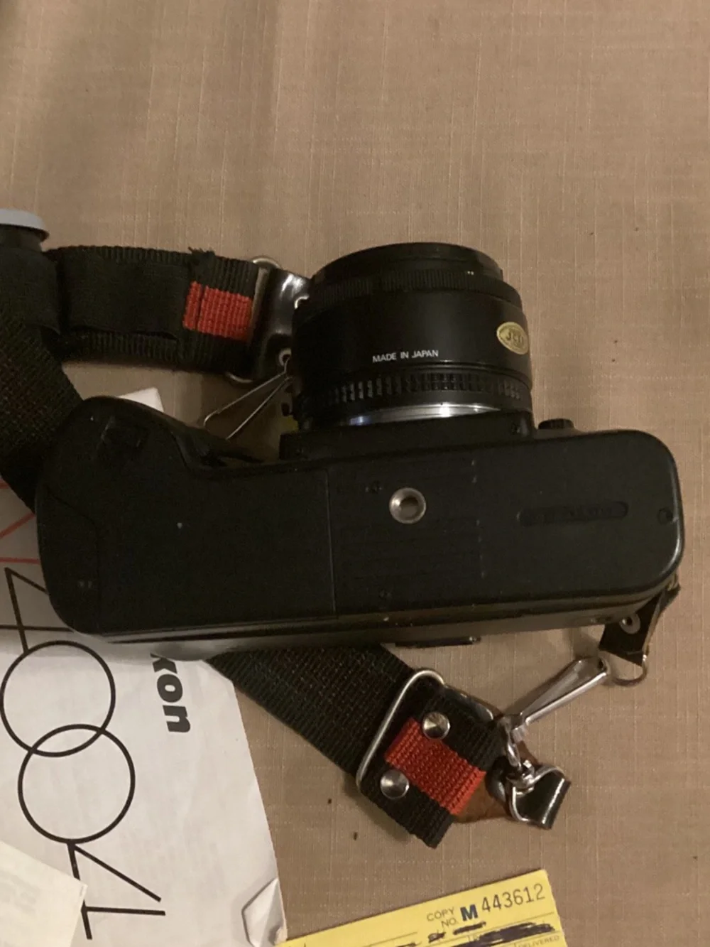 EUC Nikon N4004 AF 35mm Film Camera with Black Body and Red-Trim Bag